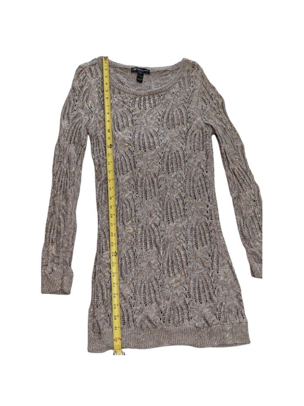 INC International Concepts Metallic Knit Sweater Dress | Size L - Picture 7 of 11